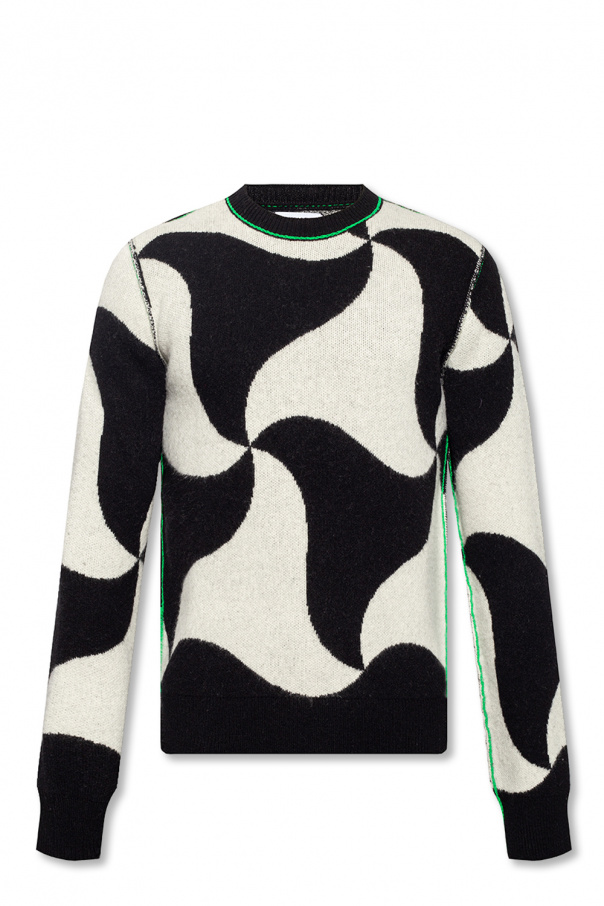 Black Sweater with 'Wavy Triangle' pattern Bottega Veneta - Vitkac TW